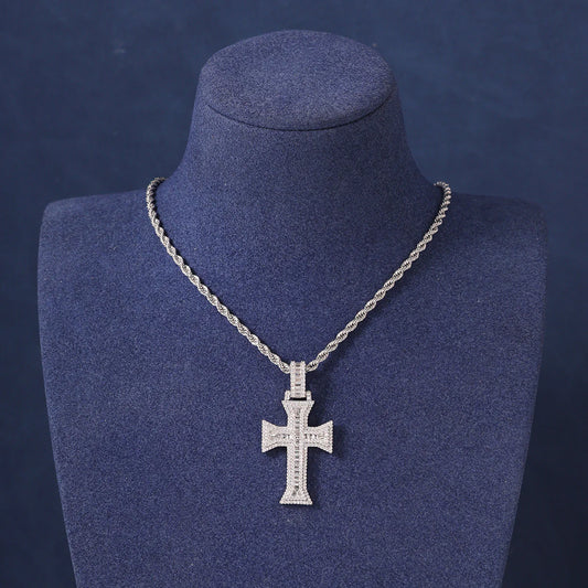 Baguette cross pendant