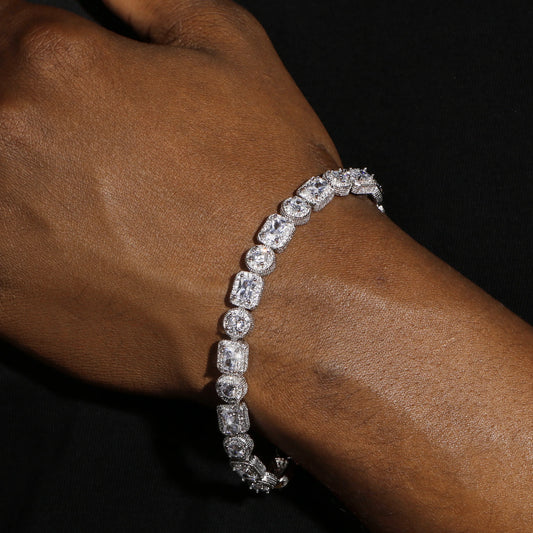 Clustered Tennis Bracelet - Mossanite VVS1 & Silver 925