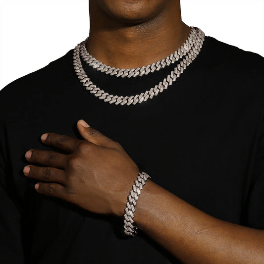 14MM Diamond Prong Link Bracelet