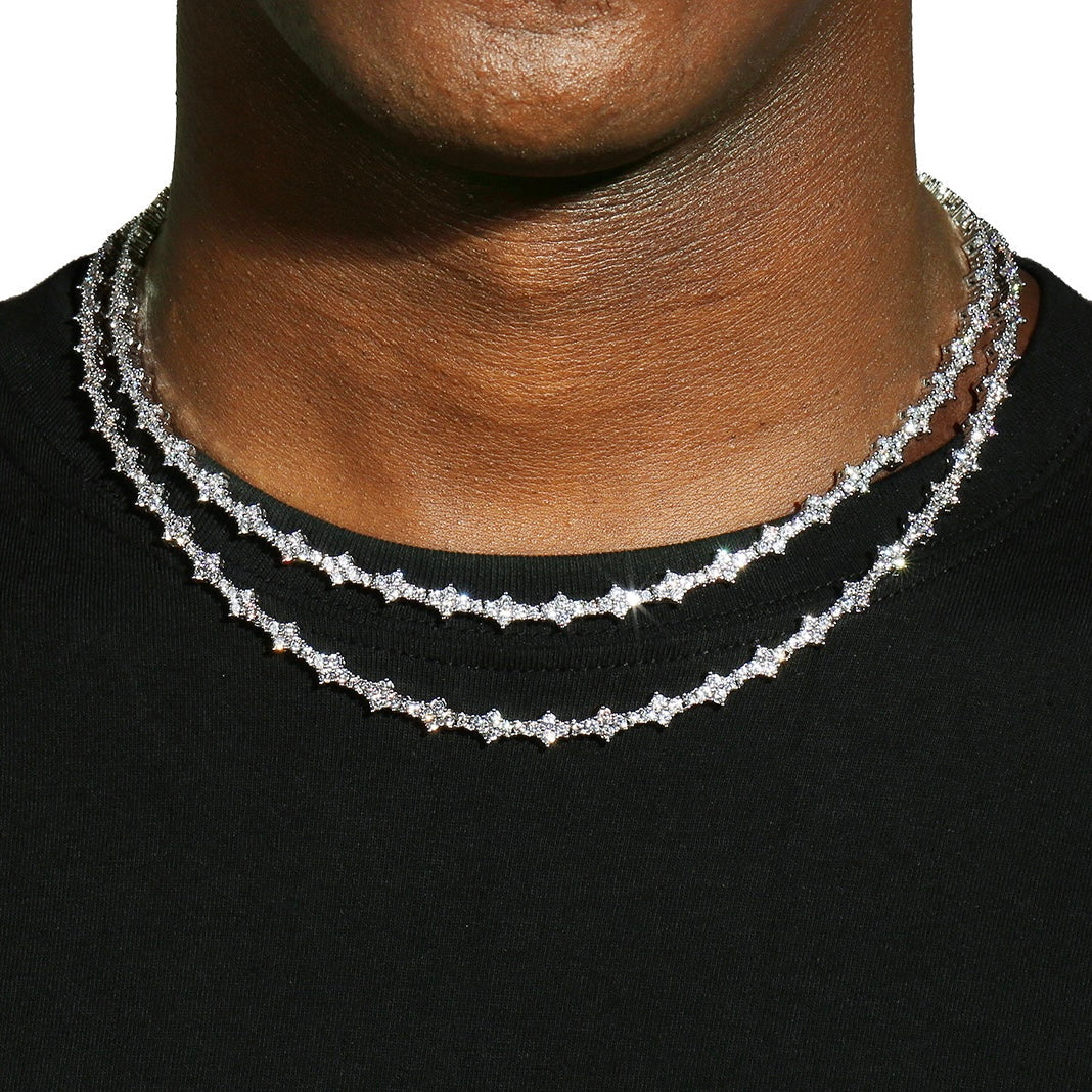 3MM Honeycomb Chain - Mossanite VVS1 & Silver 925