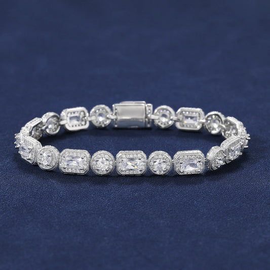 Emerald Clustered Tennis Bracelet - Mossanite VVS1 & Silver 925