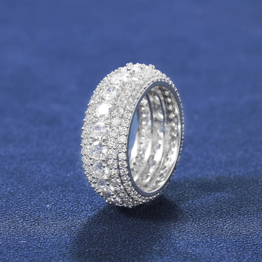 Layered diamond ring - Mossanite VVS1 & Silver 925