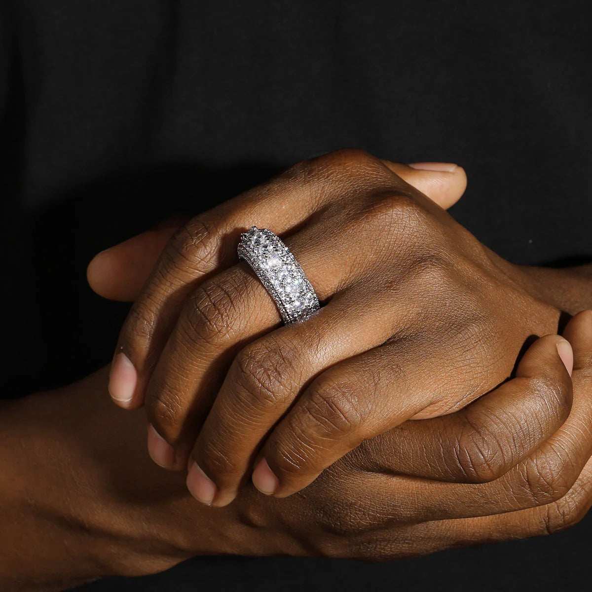 Layered diamond ring - Mossanite VVS1 & Silver 925