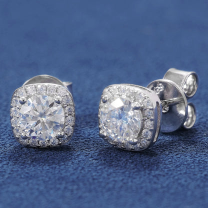Moissanite Cushion Cut Earrings VVS