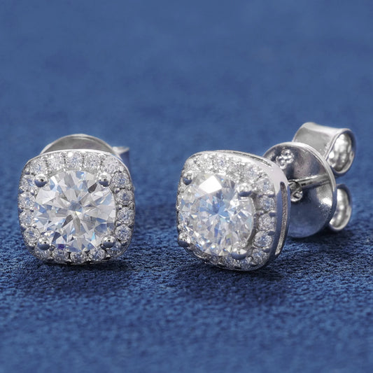 Moissanite Cushion Cut Earrings VVS