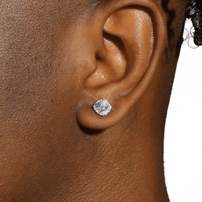 Moissanite Cushion Cut Earrings VVS