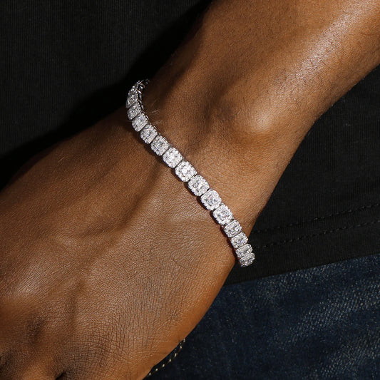 Clustered Tennis Bracelet - Mossanite VVS1 & Silver 925