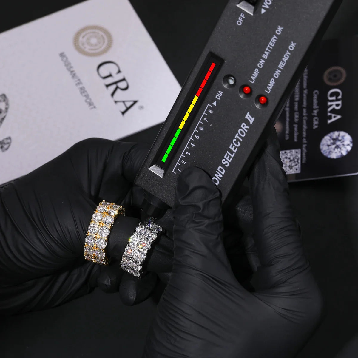 Iced double row tennis ring - Mossanite VVS1 & Silver 925