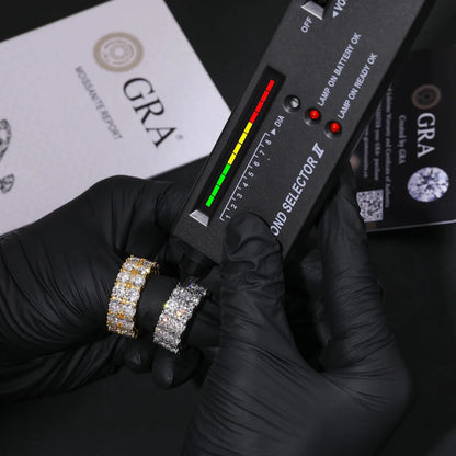 Iced double row tennis ring - Mossanite VVS1 & Silver 925