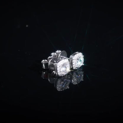 Moissanite Cushion Cut Earrings VVS