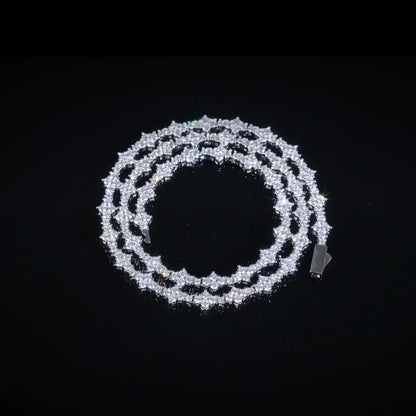 3MM Honeycomb Chain - Mossanite VVS1 & Silver 925